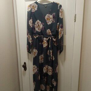 Lily Rose Gray Floral Dress